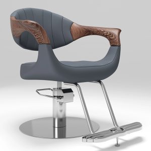small modern wooden barber chair